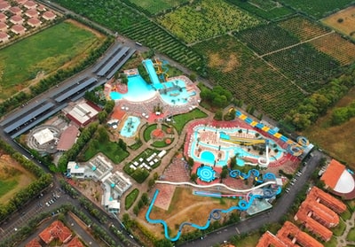 An aerial view park the daytime
